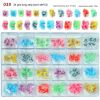 1Box New 5D Embossed Flower Nail Art Three-Dimensional Butterfly Box Set Gradient Ripple Petal Nail Diamond Jewelry Set