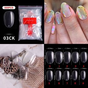 1 Bag 500PCS Artificial Nail Art Tips;  Coffin Long Square Stiletto Nail Fake Tips (Color: 03CK)