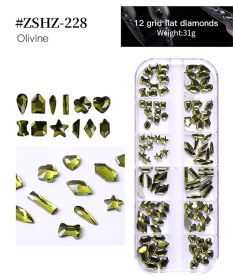 1Box High Quality 3D Flat Back Luminous AB Crystal Stone Mixed Size Charm Nail Art Rhinestone Design (Color: #ZSHZ-228)