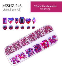 1Box Crystal Transparent AB Nail Art Rhinestone DIY Non-thermal Repair Flat Acrylic Nail Stone 3D Nail Art Decoration (design: #ZSHZ-248)