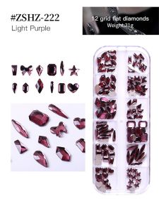 1Box High Quality 3D Flat Back Luminous AB Crystal Stone Mixed Size Charm Nail Art Rhinestone Design (Color: #ZSHZ-222)