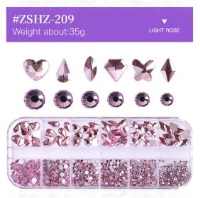 1 Box Different Shape Nail Stones 3D DIY Nail Art Crystal  Diamond Decoration Rhinestone (Color: #ZSHZ-209)