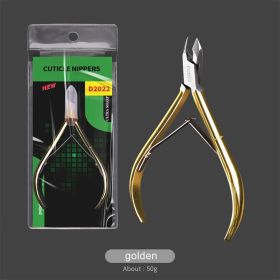 1 piece New D2022 nail shop dedicated easy to cut dead skin scissors manicure professional dead skin trimming tool silver colorful (Color: Golden)